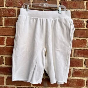 Champion Reverse Weave GF97 Fleece Shorts White Large NEW